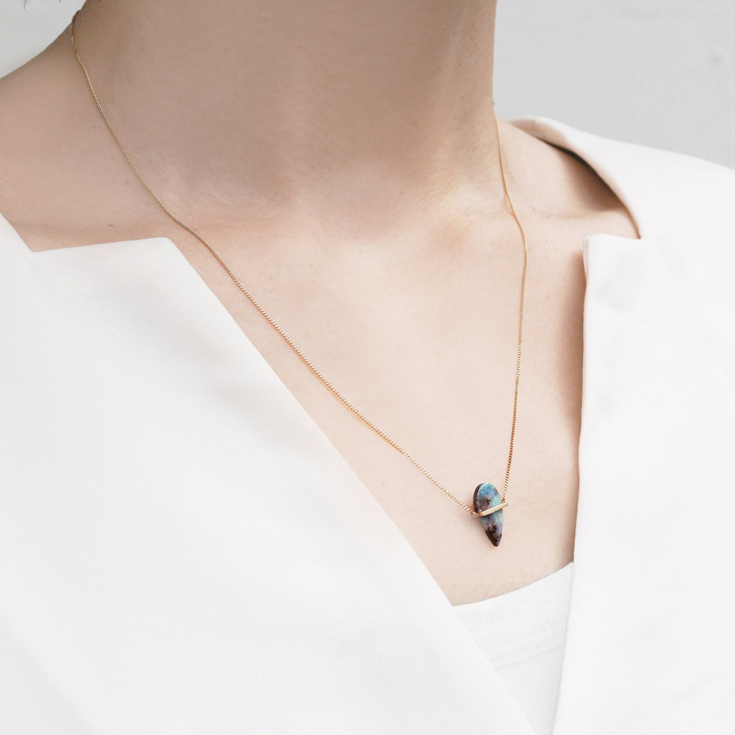 BAND NECKLACE BOULDER OPAL #1331