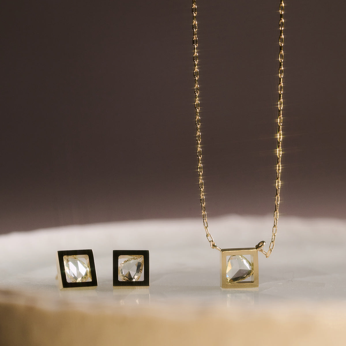 FRAME DIAMOND EARRING #4036