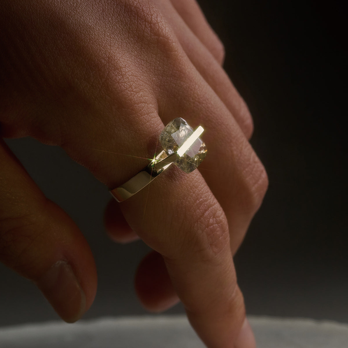 BAND RING RUTIL QUARTZ#4016