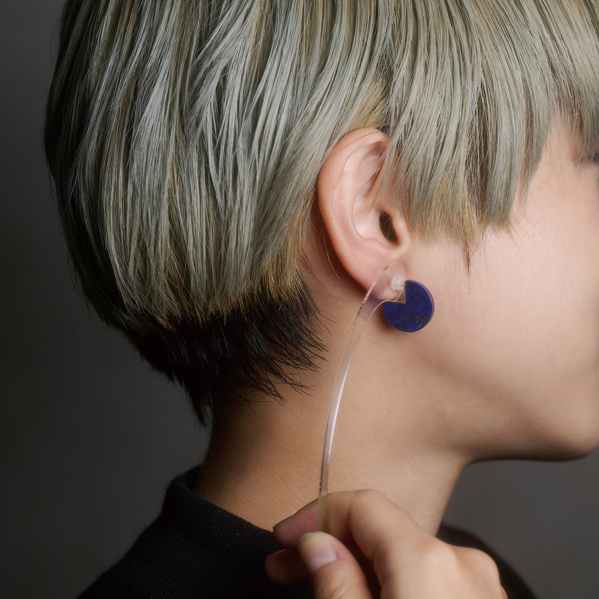 SLICE MINI EARRINGS SINGLE LAPISLAZURI #4039