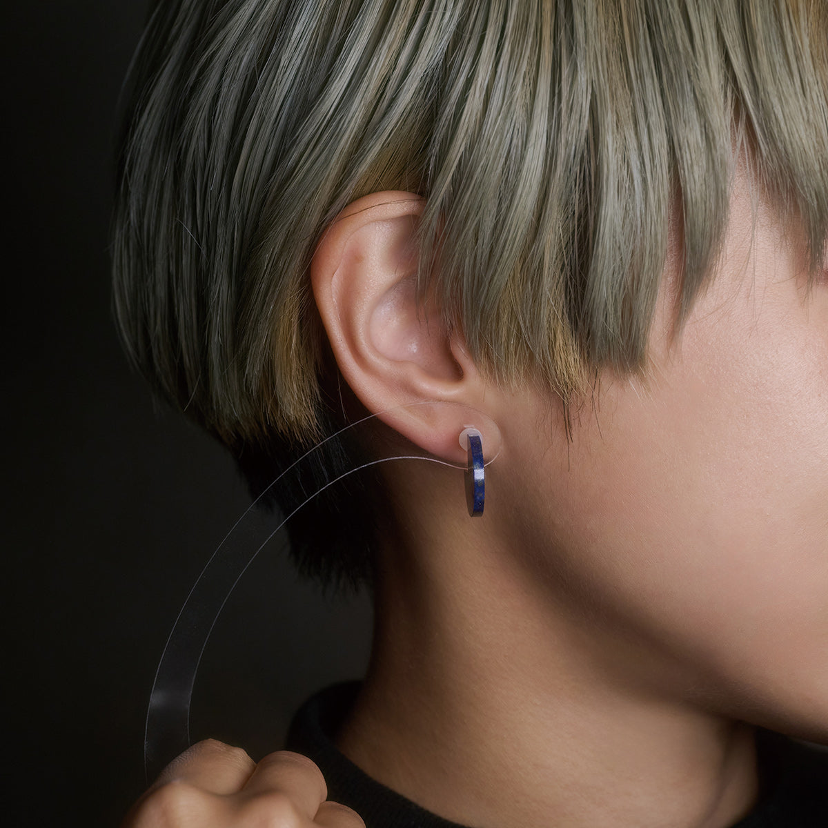 SLICE MINI EARRINGS SINGLE LAPISLAZURI #4039