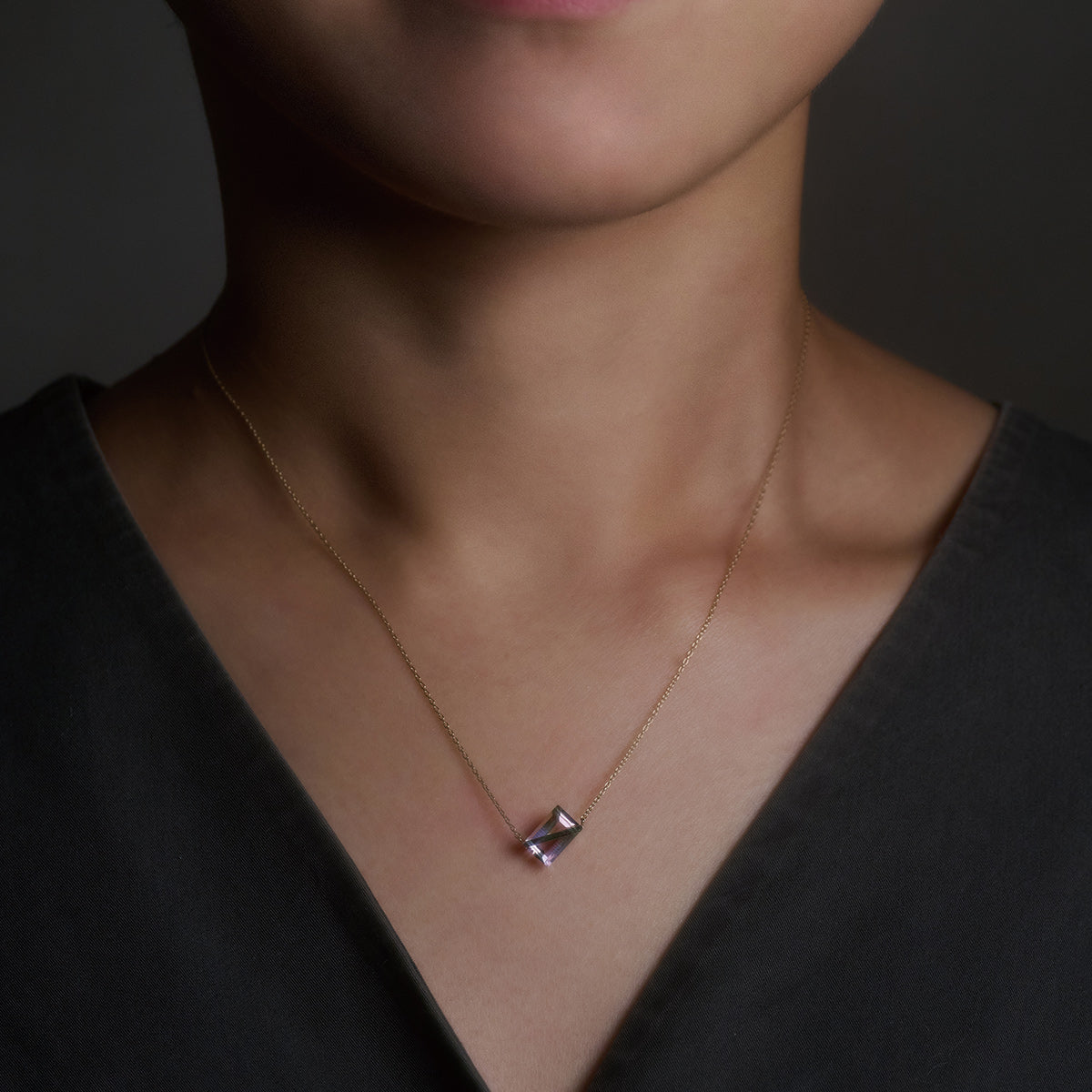 BAND NECKLACE AMETRINE #4011