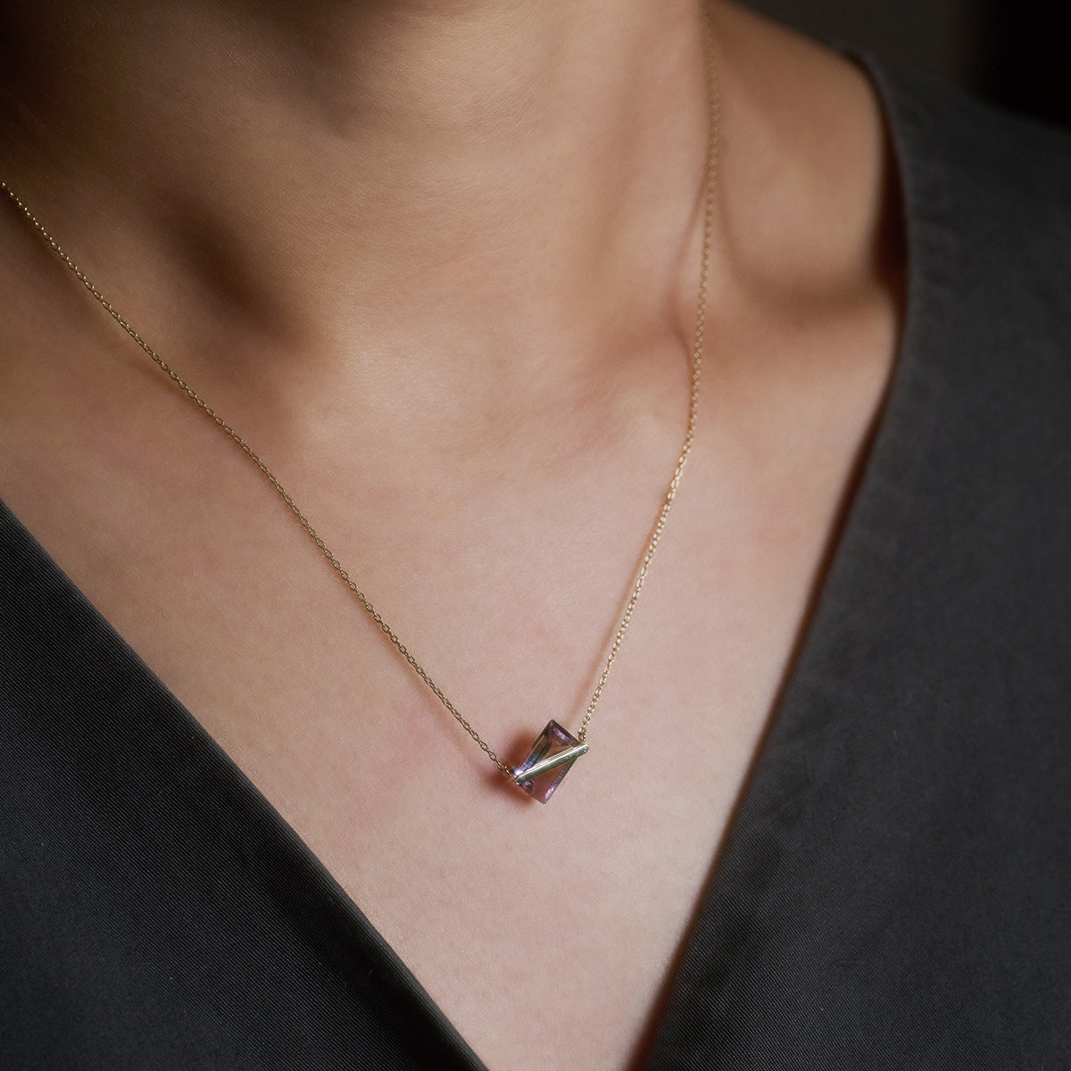 BAND NECKLACE AMETRINE #4011