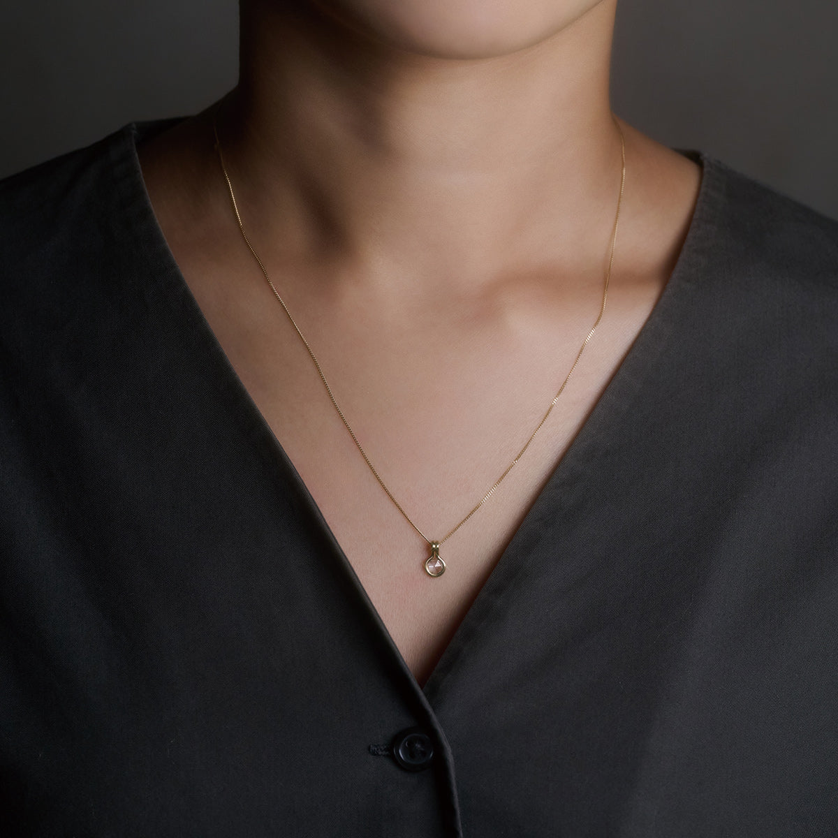 ROUND DIAMOND NECKLACE 4mm #3776