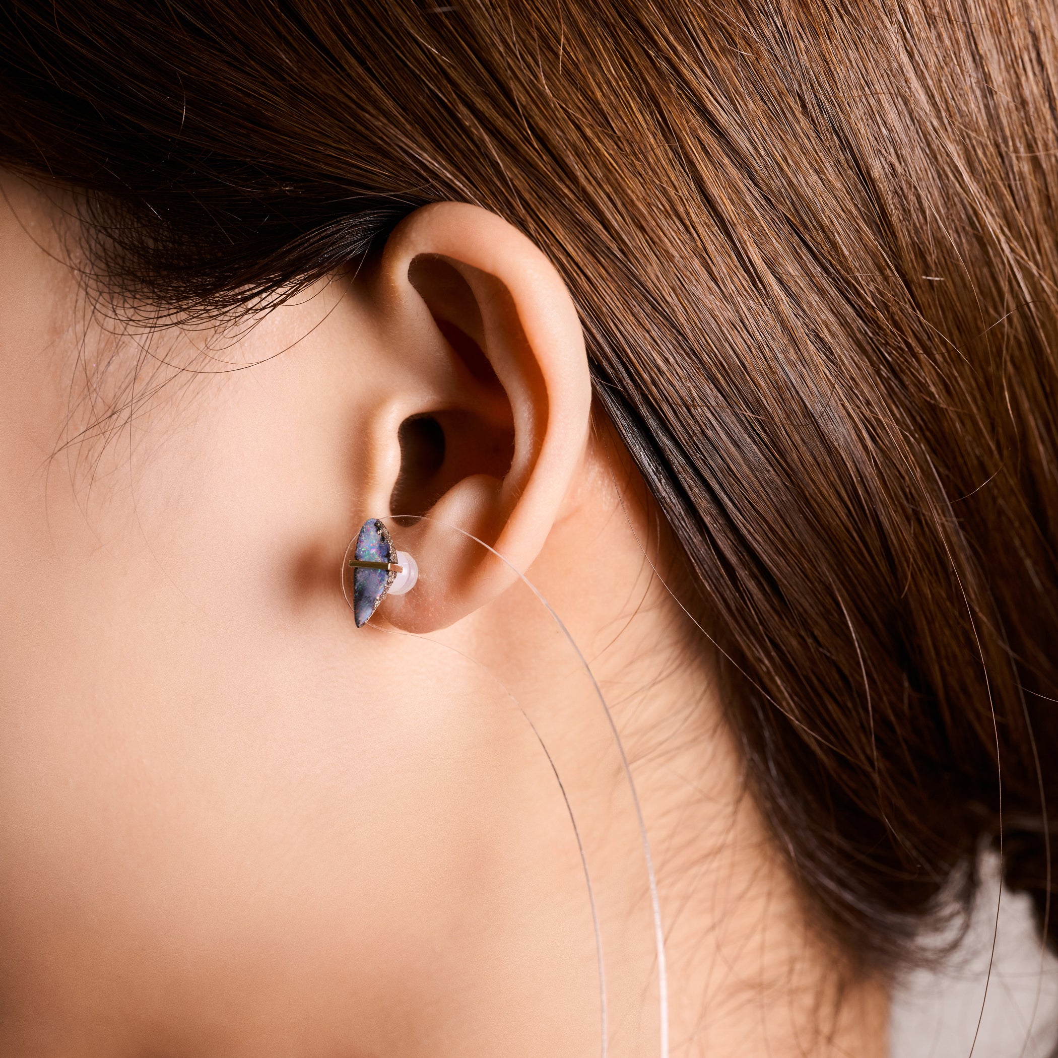BAND EARRING BOULDER OPAL#4292