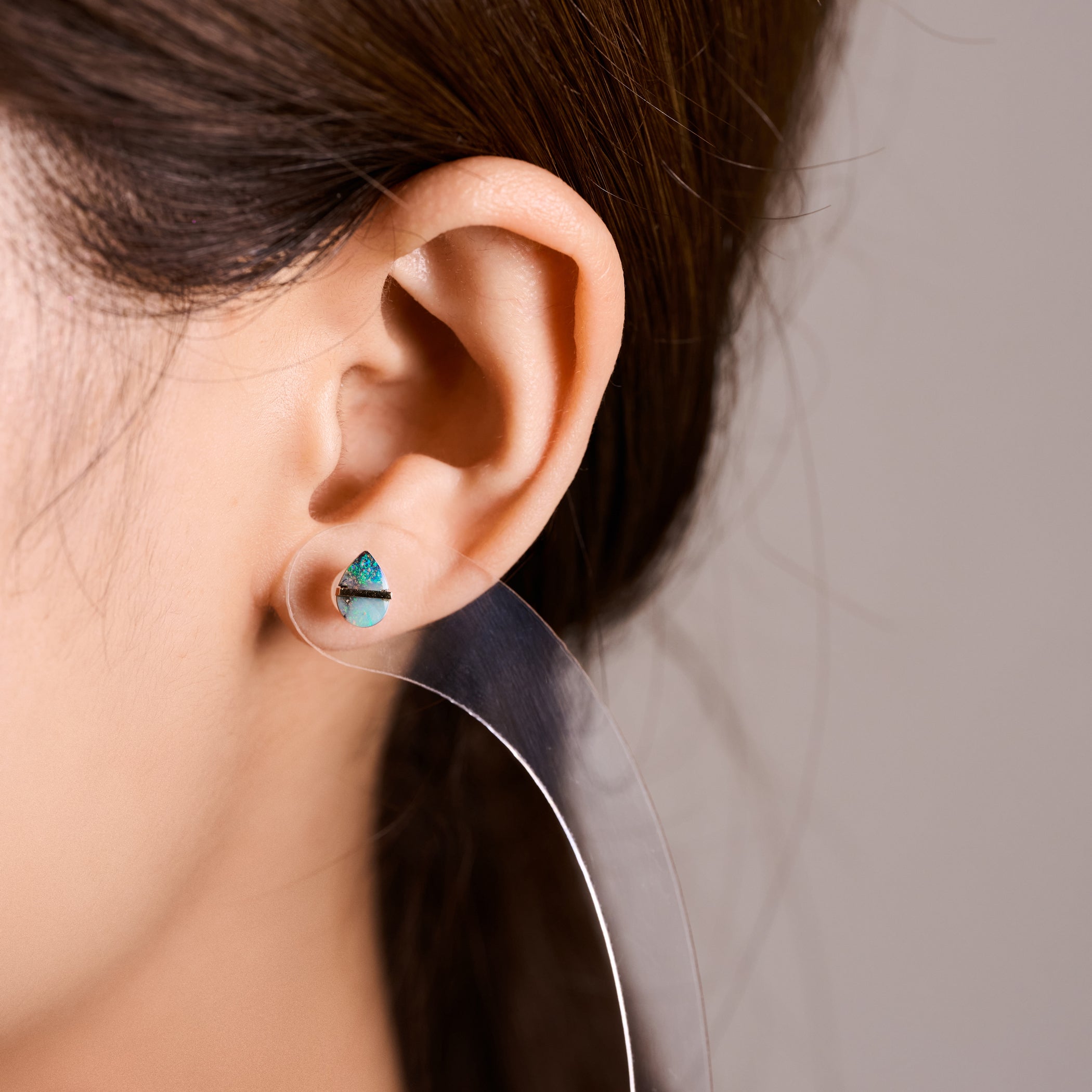 BAND EARRING BOULDER OPAL#4296