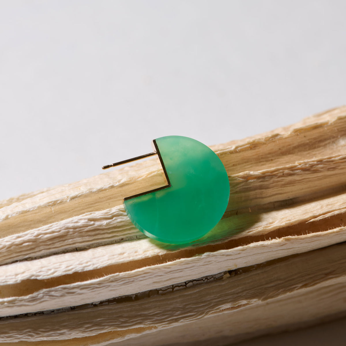 SLICE MINI EARRINGS SINGLE CHRYSOPRASE#4208