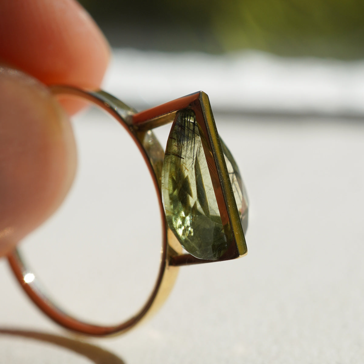 BAND RING RUTIL PERIDOT#4003