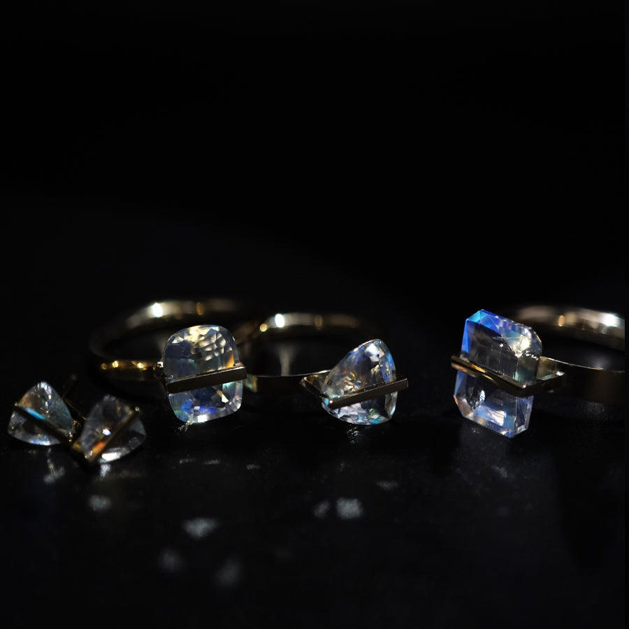 BAND RING RAINBOW MOONSTONE#3868