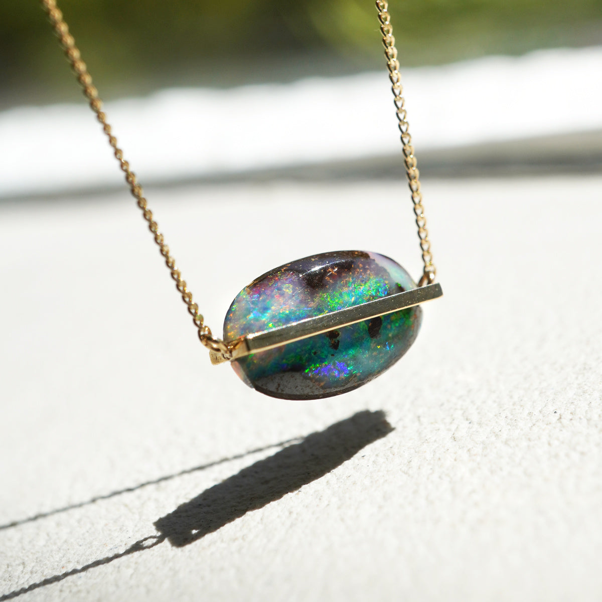 BAND NECKLACE BOULDER OPAL #4196