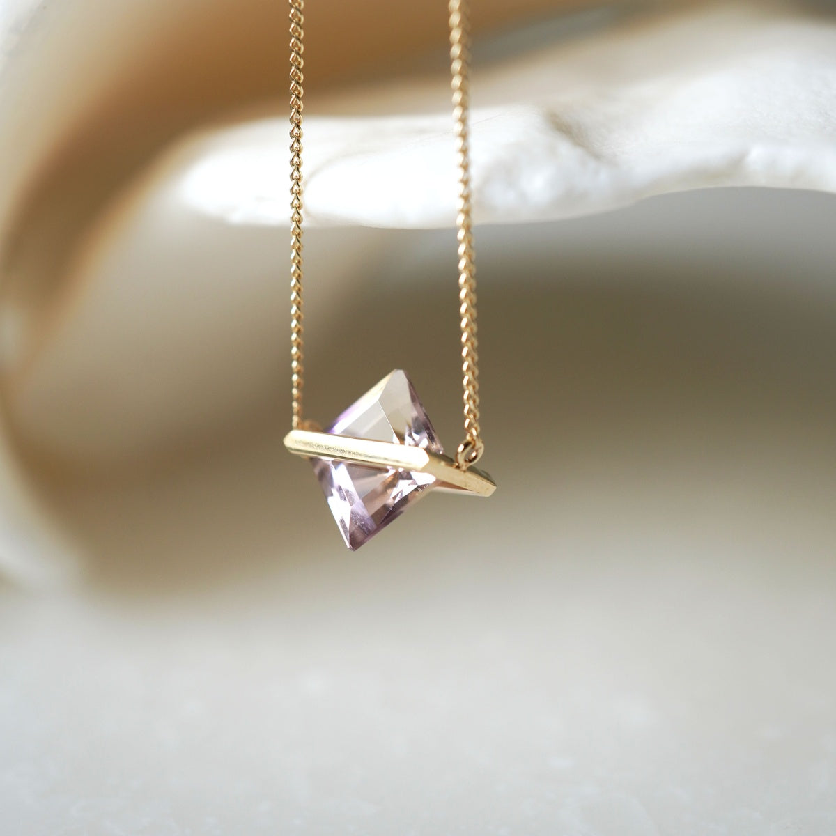 BAND NECKLACE AMETRINE #4236