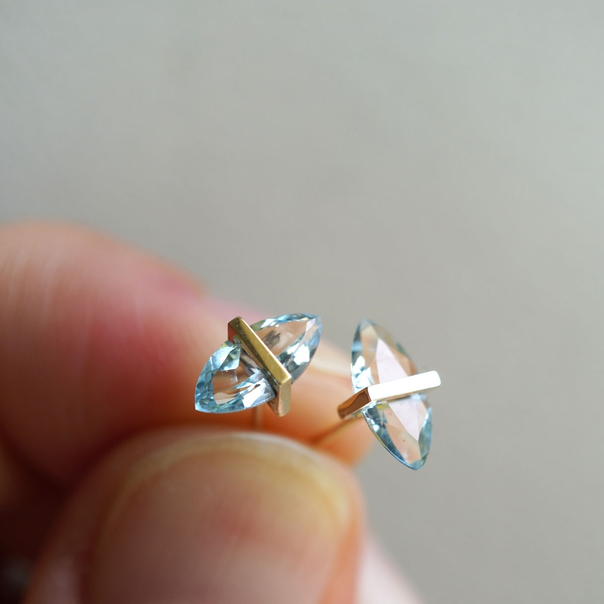 BAND EARRINGS AQUAMARINE #4239