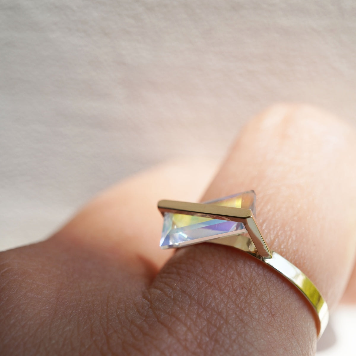 BAND RING RAINBOW MOONSTONE#4243