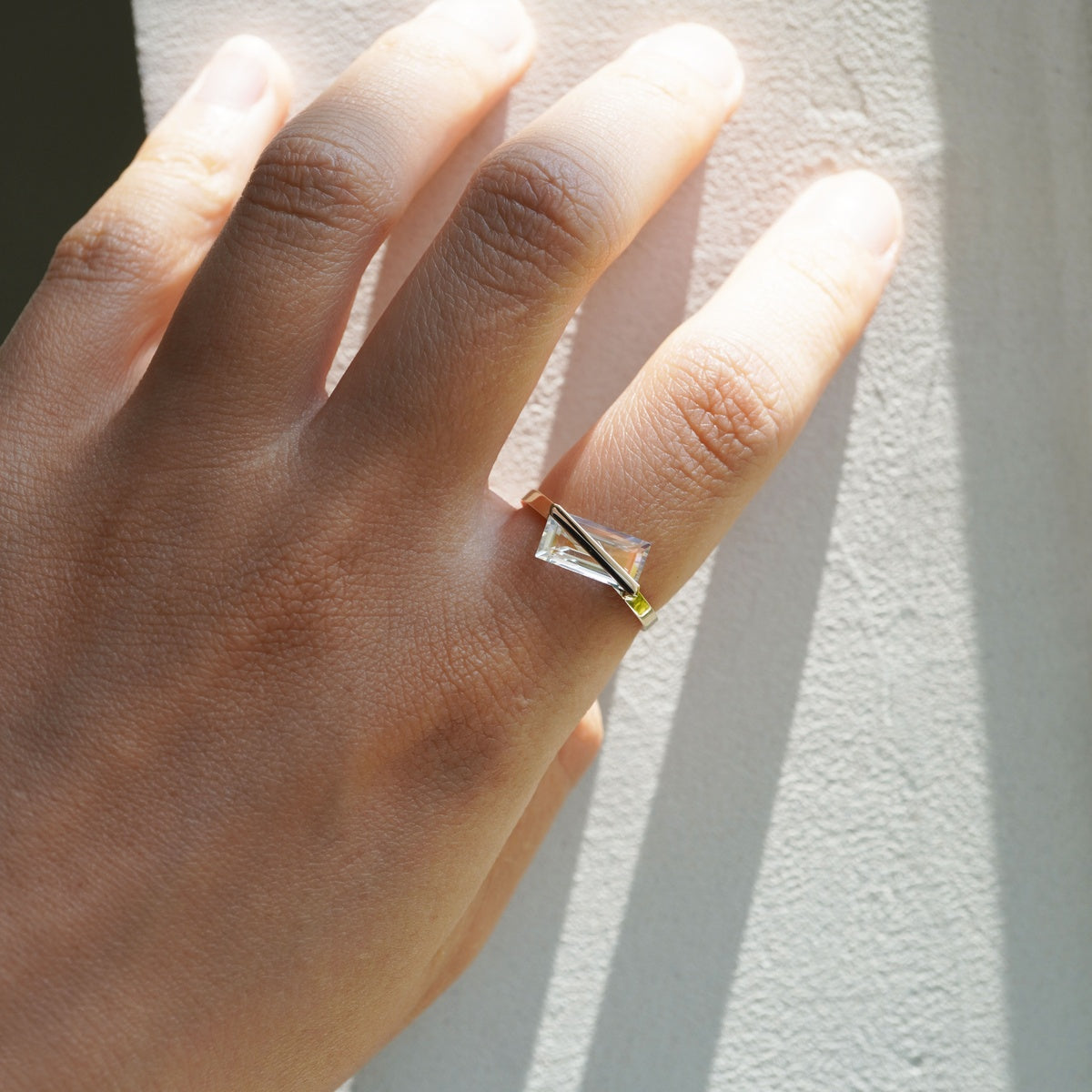 BAND RING RAINBOW MOONSTONE#4243