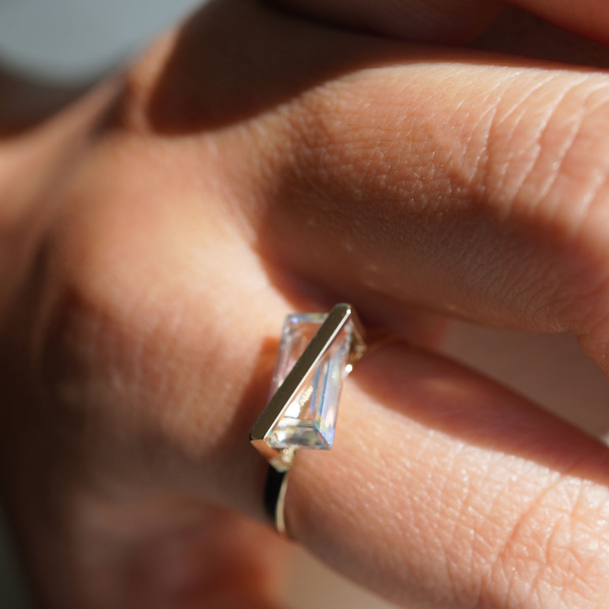 BAND RING RAINBOW MOONSTONE#4243