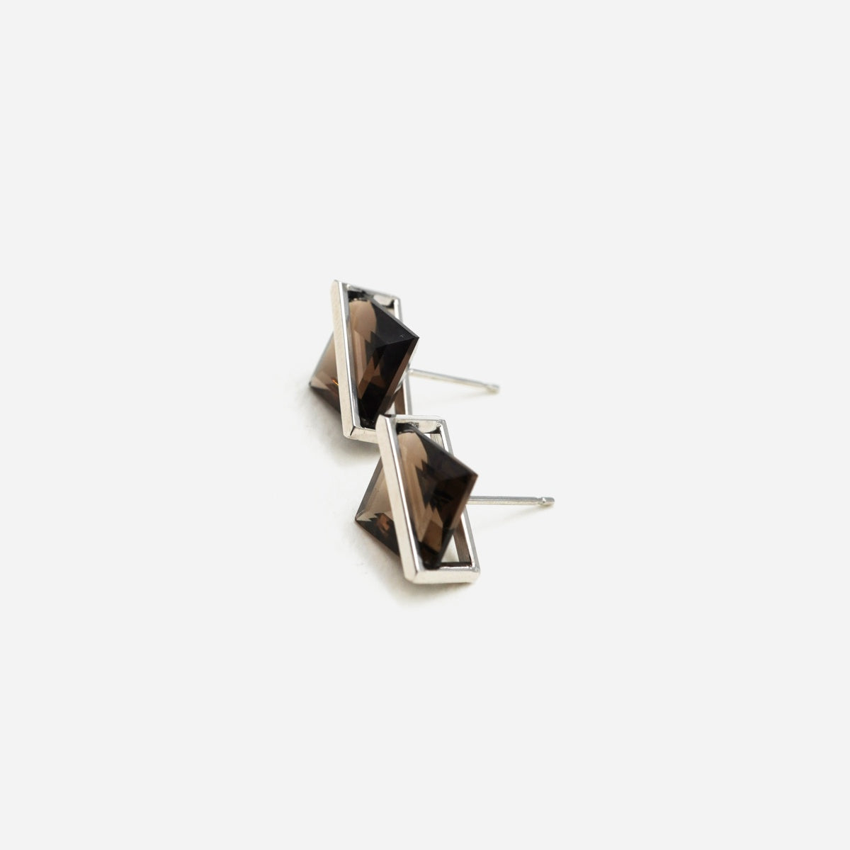 BAND EARRINGS SMOKY QUARTZ #4252