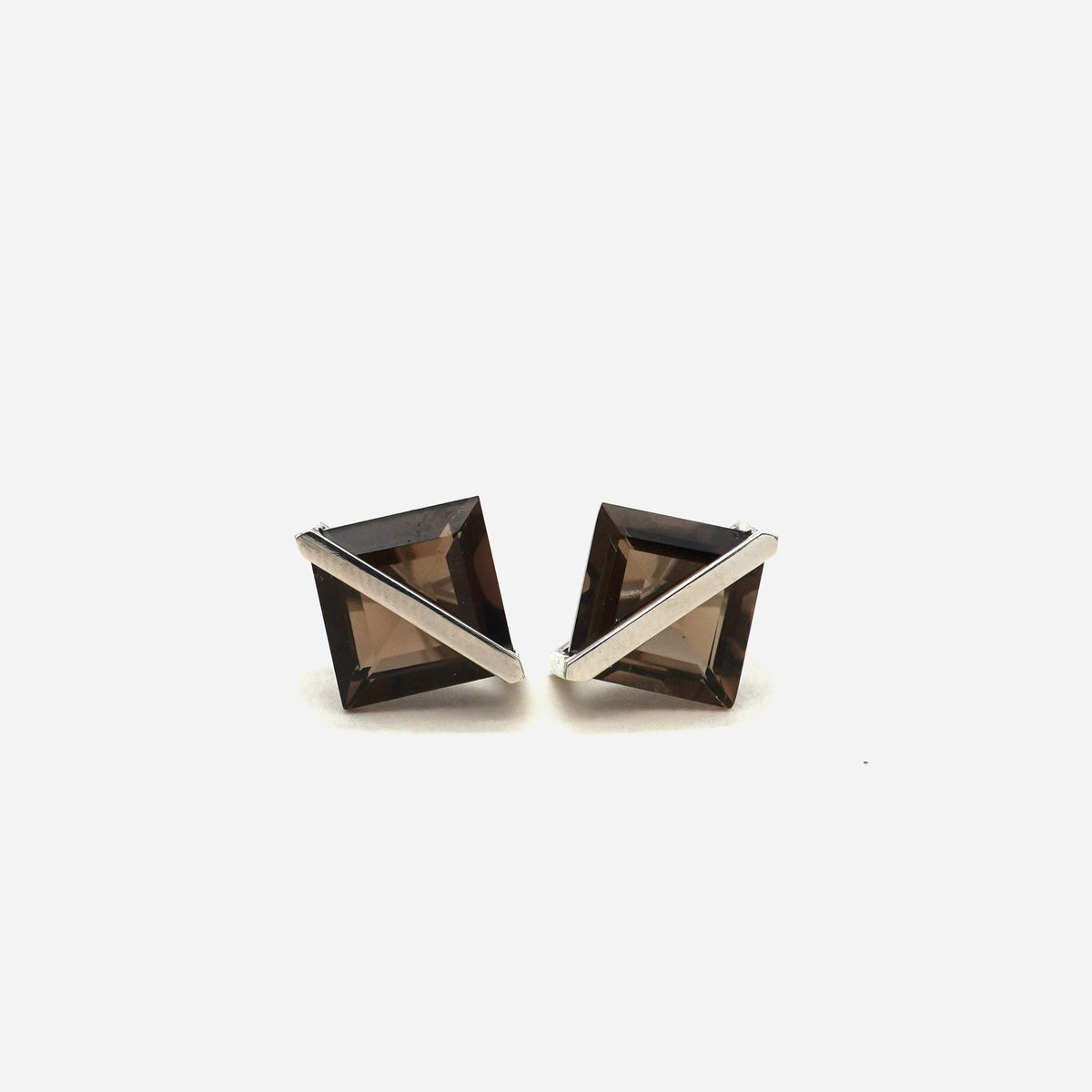 BAND EARRINGS SMOKY QUARTZ #4252