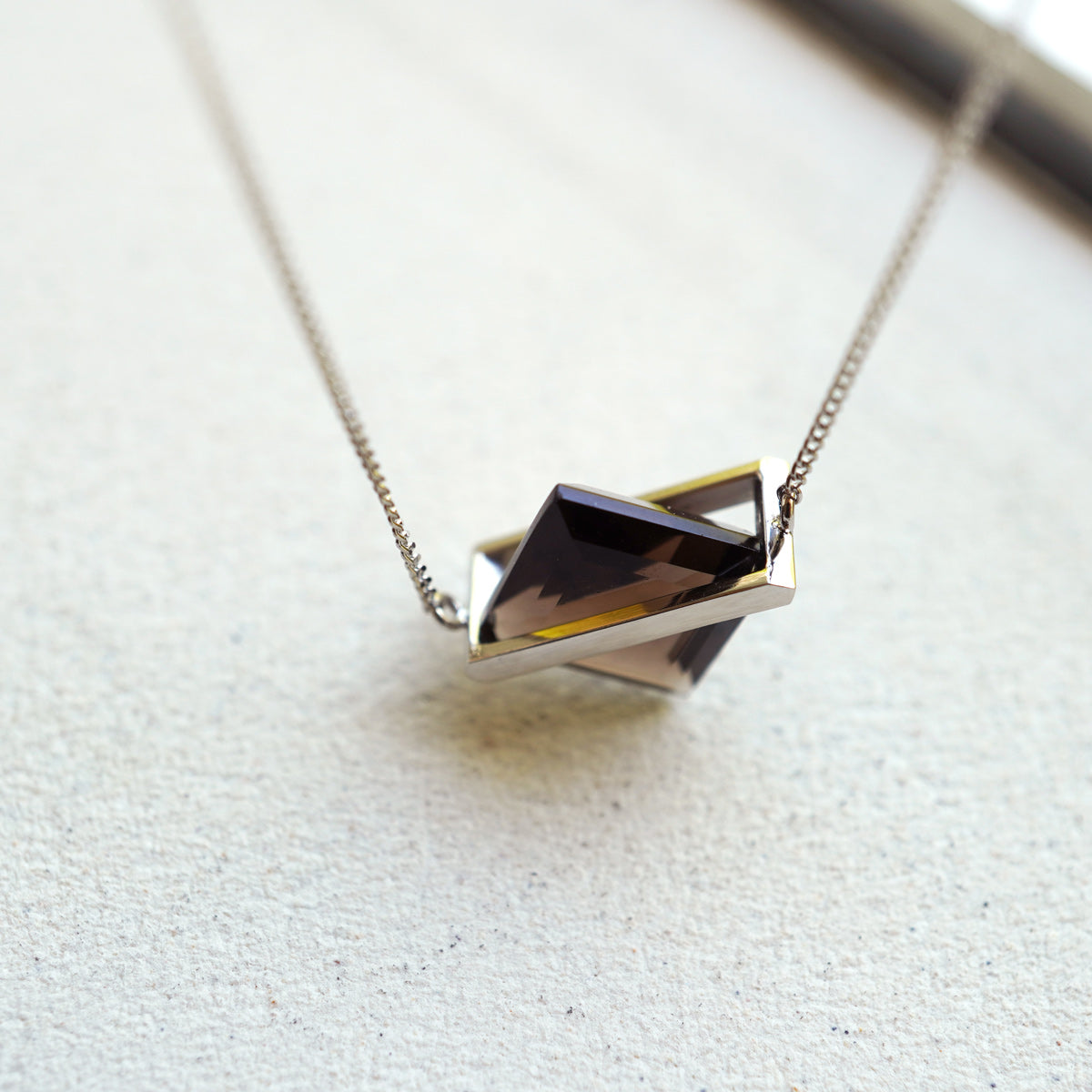 BAND NECKLACE SMOKY QUARTZ#4261