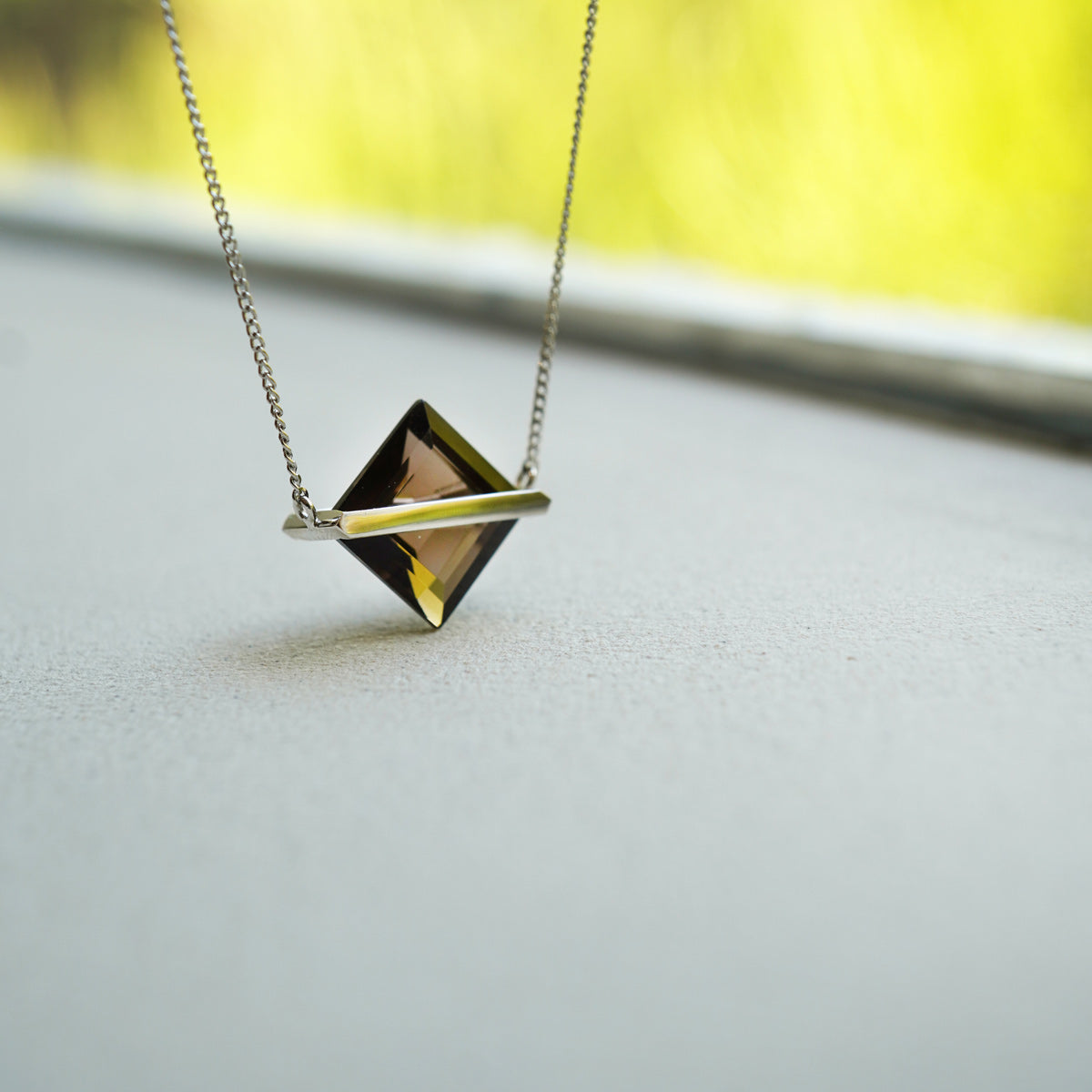 BAND NECKLACE SMOKY QUARTZ#4261
