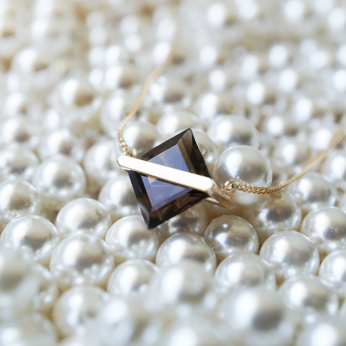 BAND NECKLACE SMOKY QUARTZ #4262