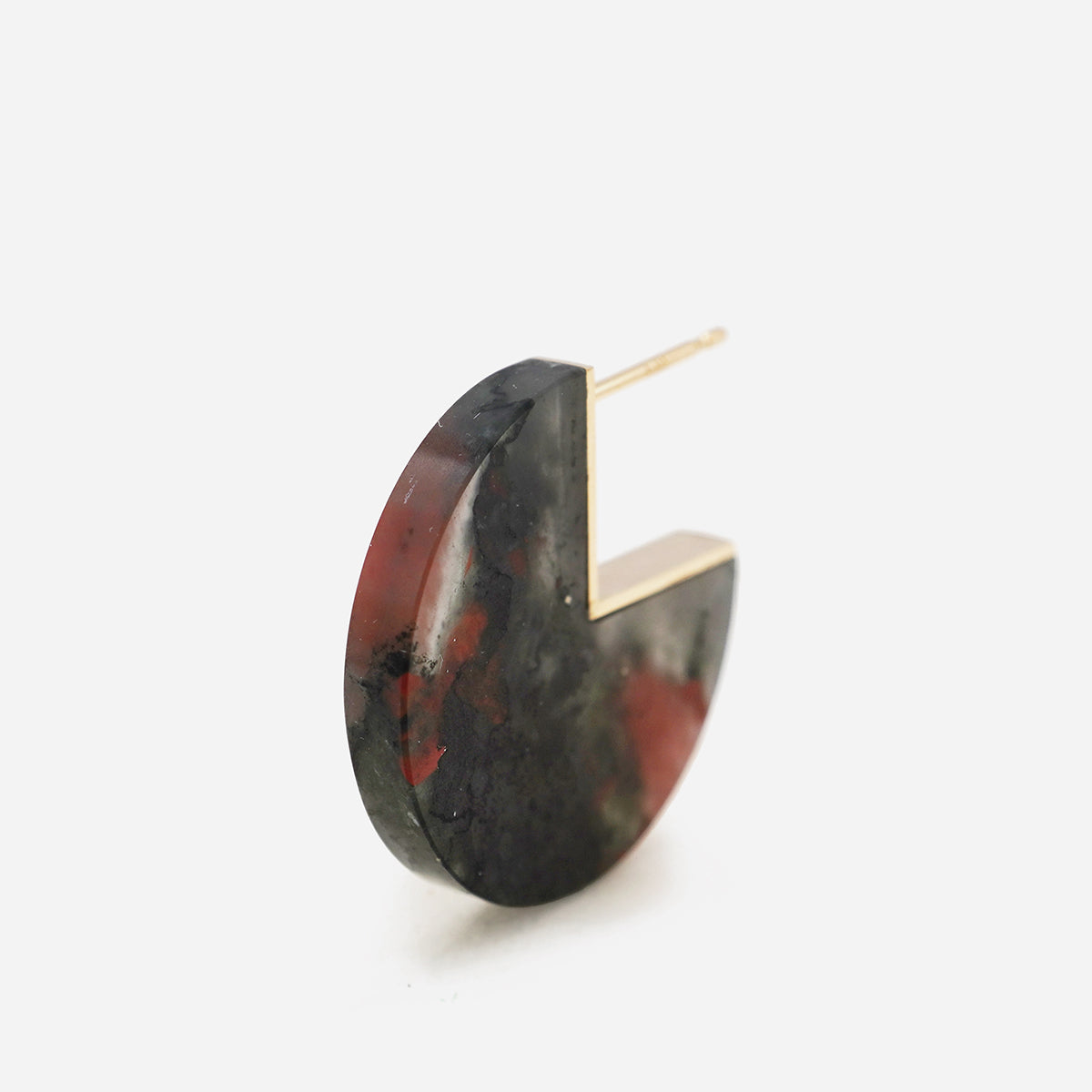 SLICE MINI EARRING SINGLE BLOODSTONE #4323