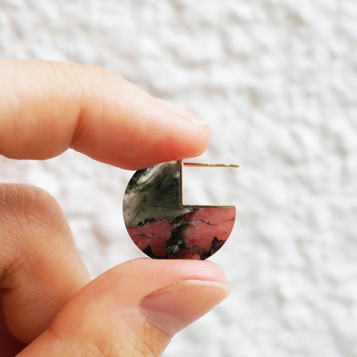 SLICE MINI EARRING SINGLE BLOOD STONE #4322