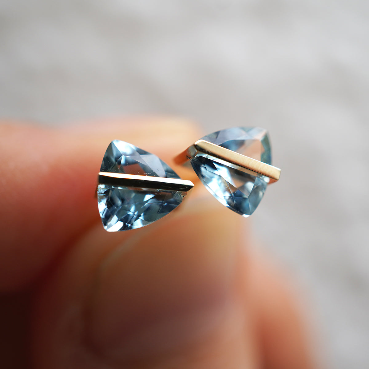 BAND EARRING AQUAMALINE#4298