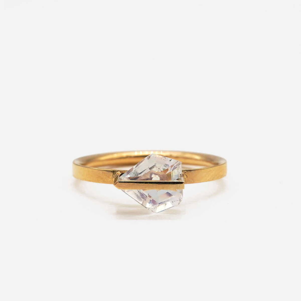 BAND RING RAINBOW MOONSTONE #4248