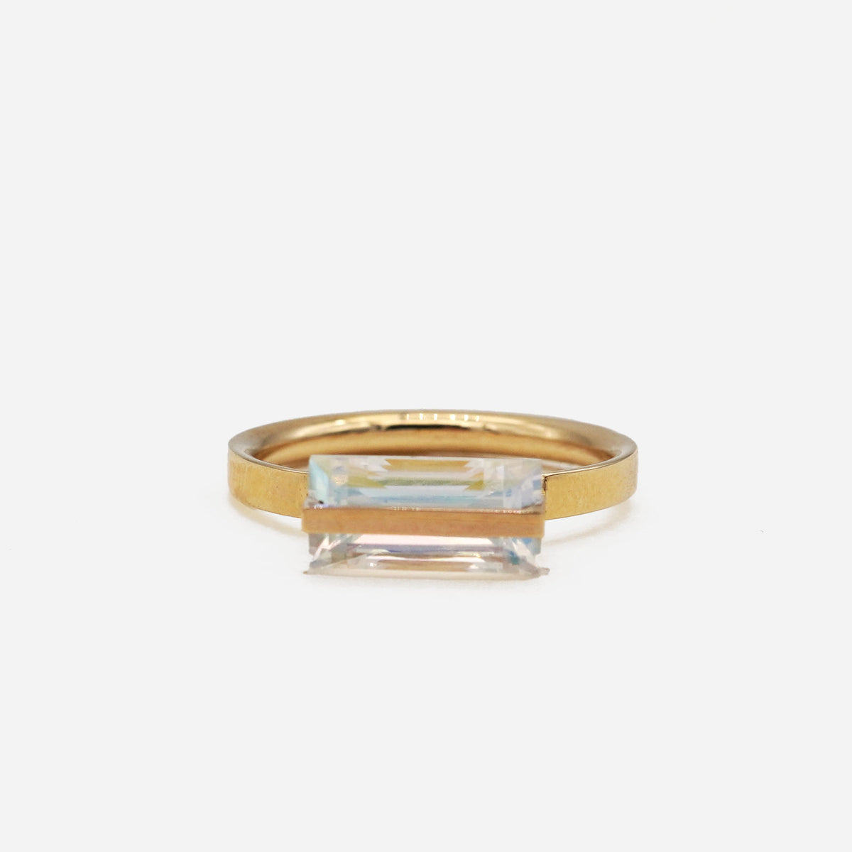 BAND RING RAINBOW MOONSTONE #4313