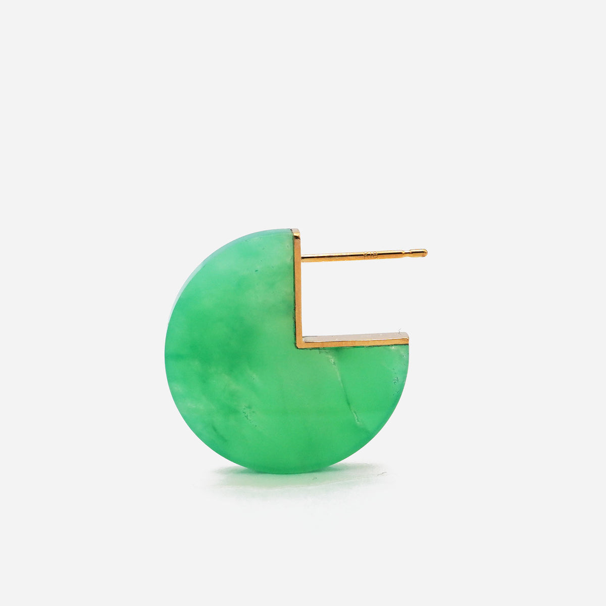 SLICE MINI EARRINGS SINGLE CHRYSOPRASE#4208