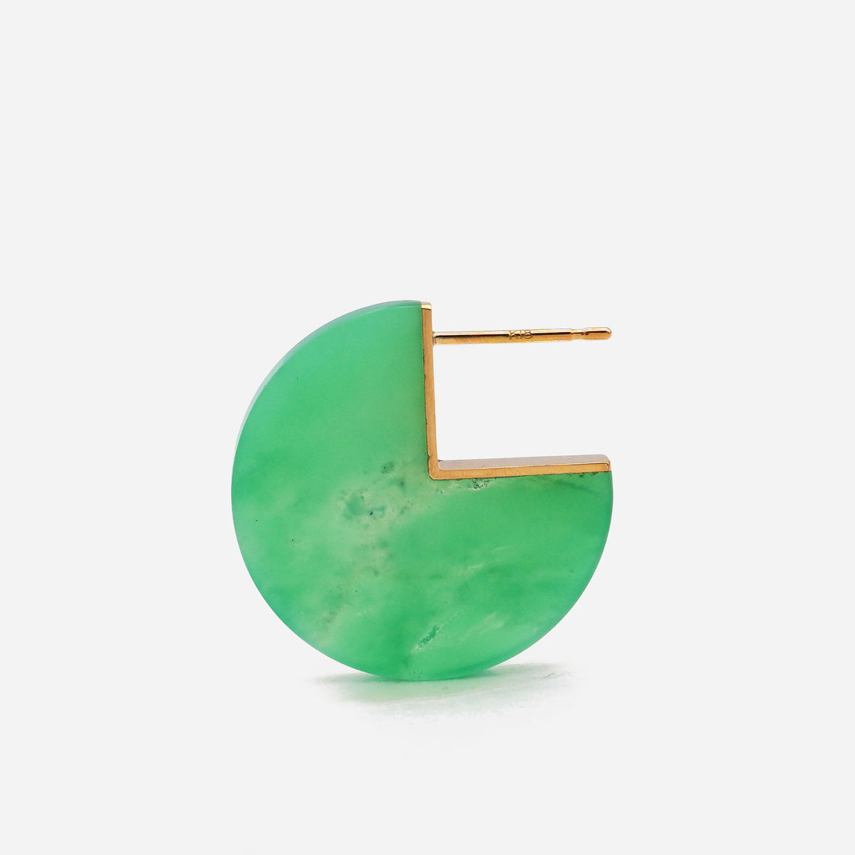 SLICE MINI EARRINGS SINGLE CHRYSOPRASE#4209