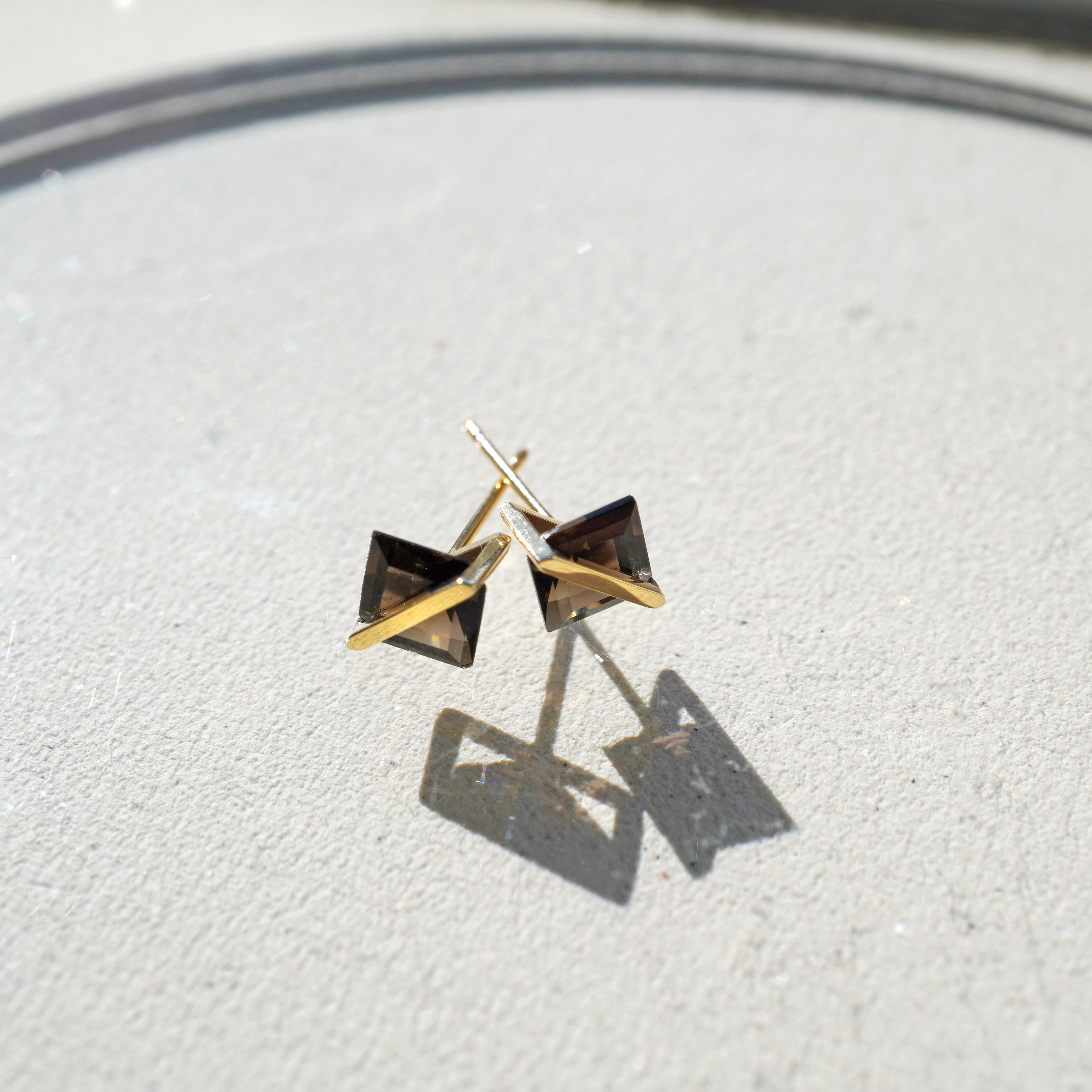 BAND EARRINGS SMOKY QUARTZ #3246