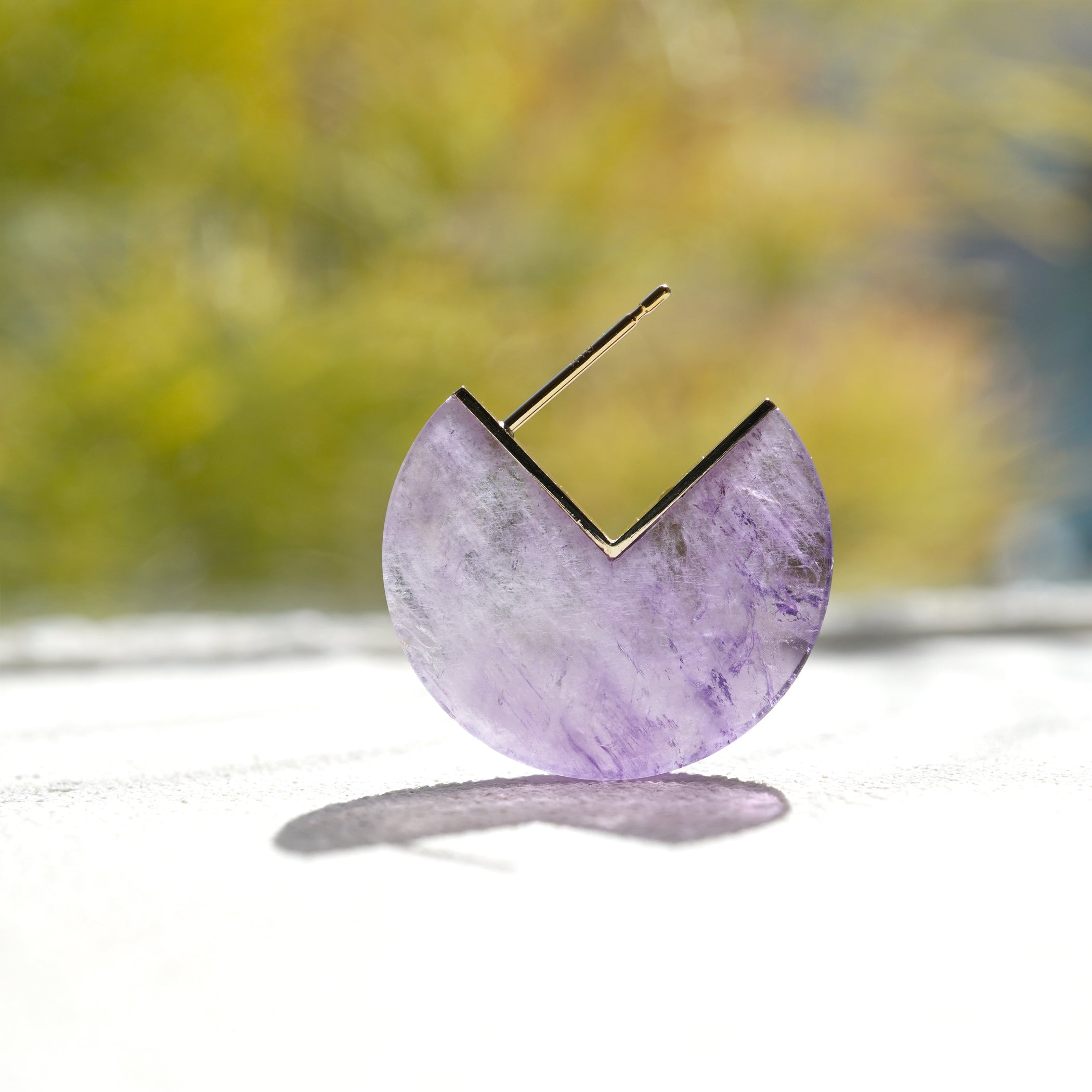 SLICE MINI EARRING SINGLE AMETYST#3398