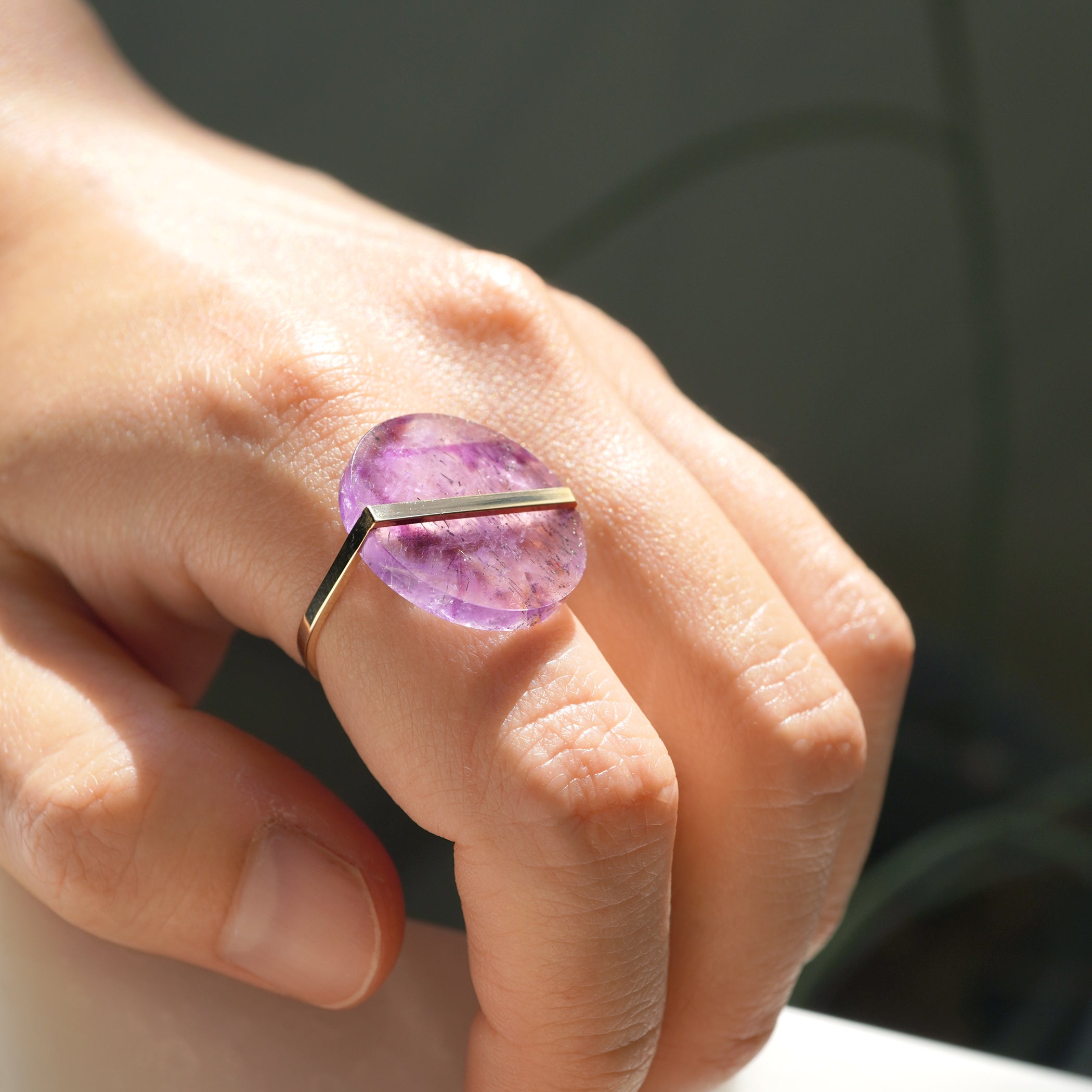 SLICE RING AMETHYST #3244