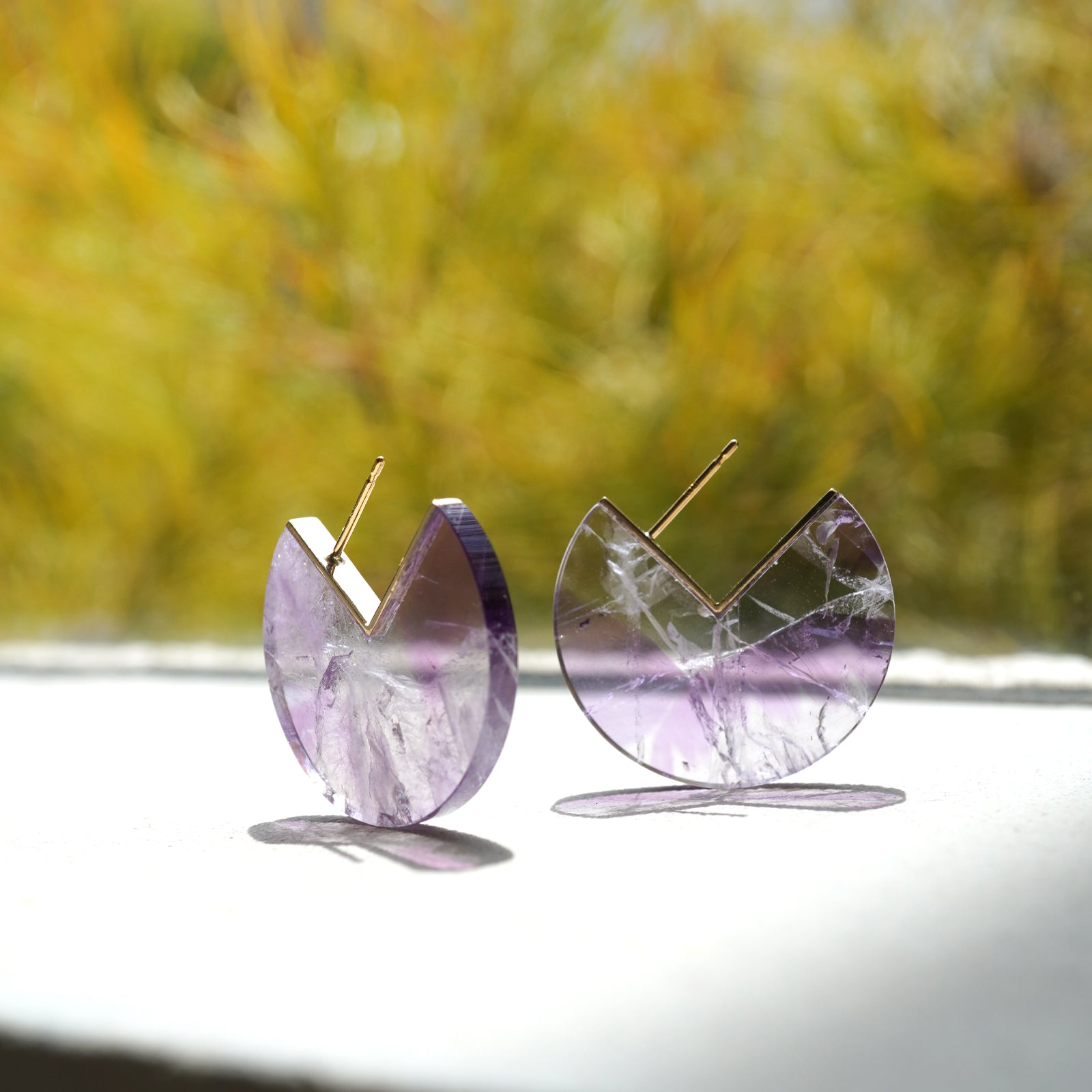 SLICE EARRINGS AMETHYST #3374