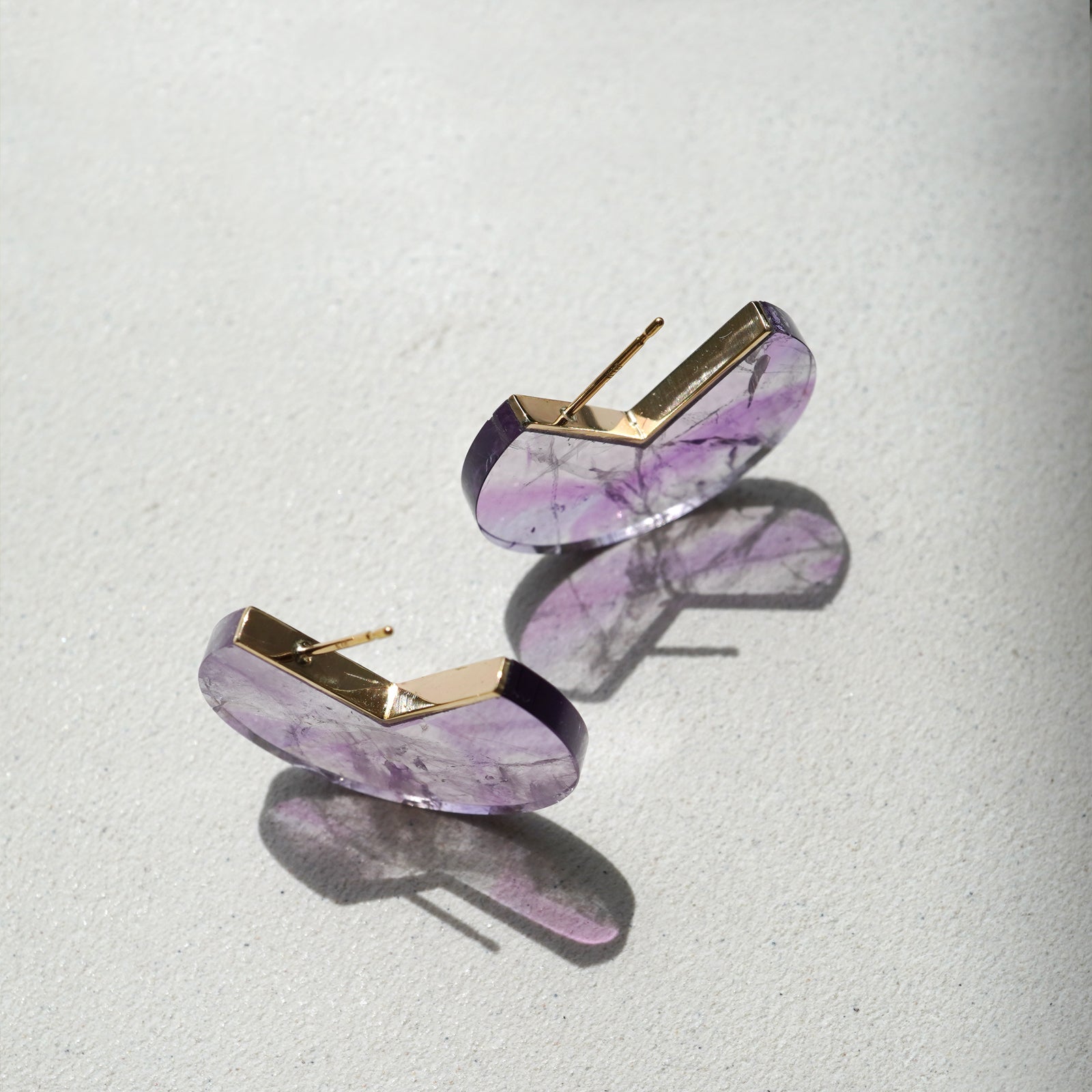 SLICE EARRINGS AMETHYST #3374