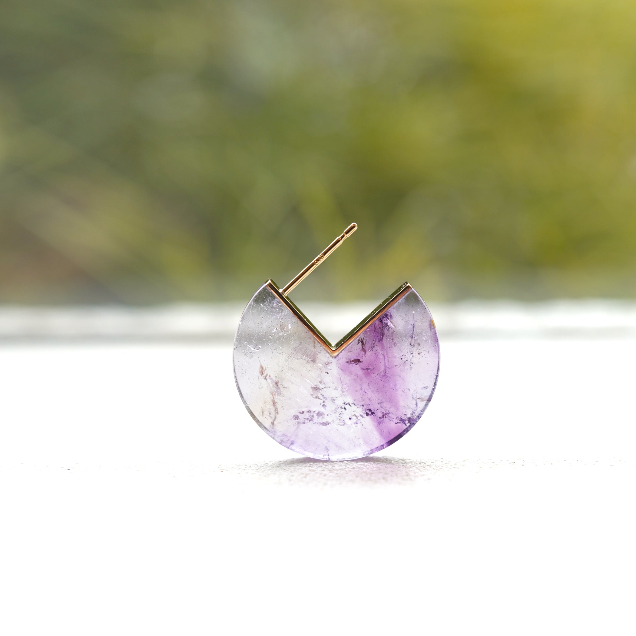 SLICE MINI EARRINGS SINGLE AMETHYST #3806