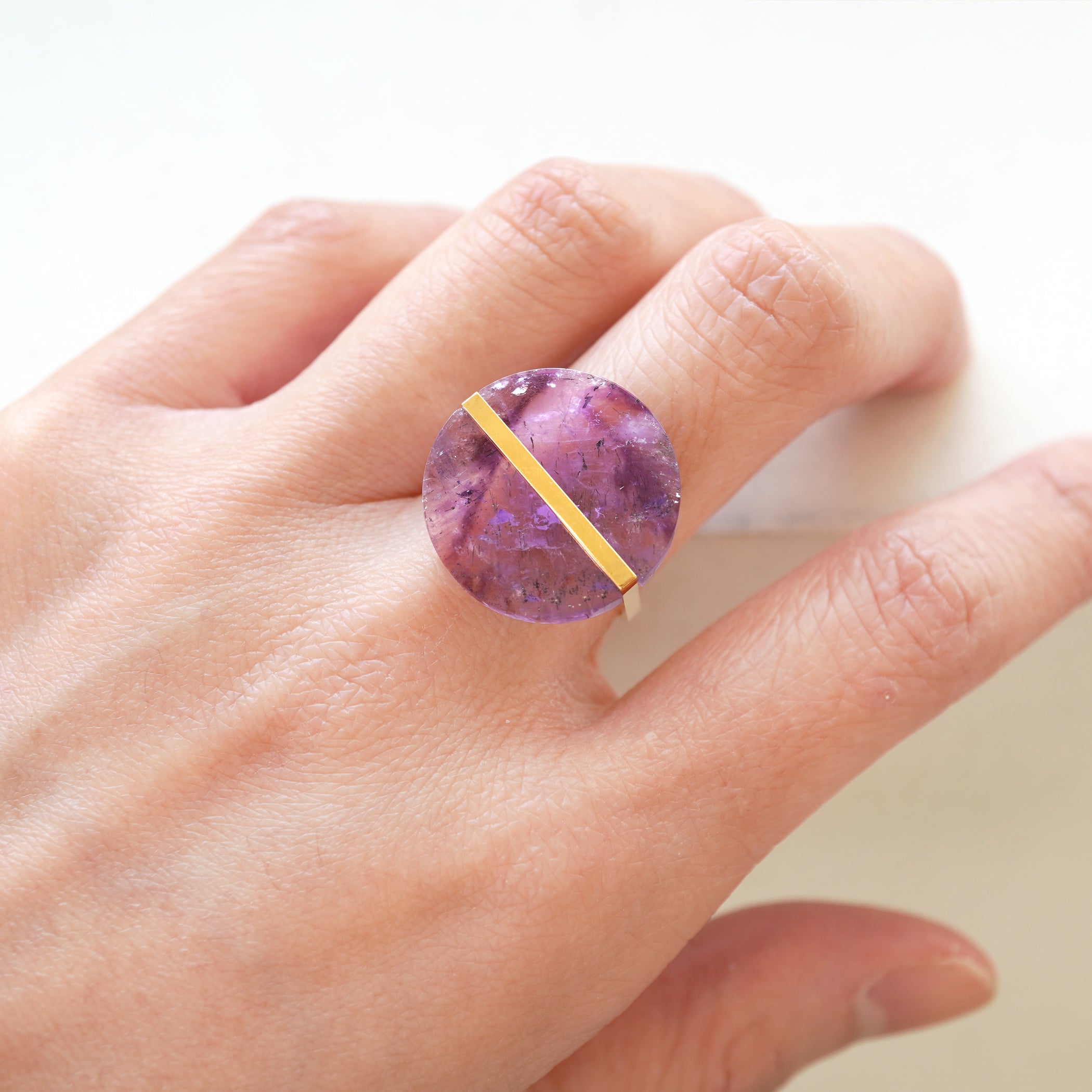 SLICE RING AMETHYST #3244