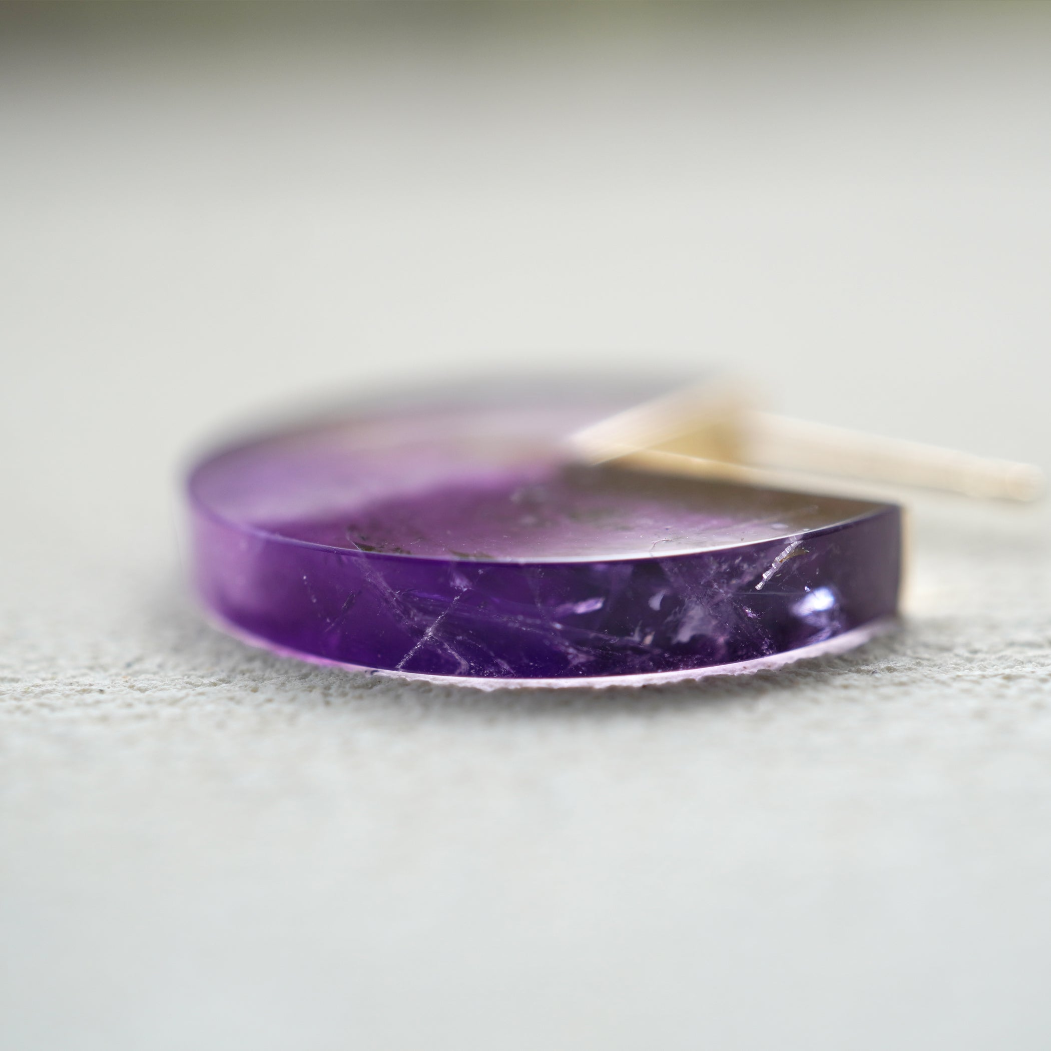 SLICE MINI EARRINGS SINGLE AMETHYST #3806