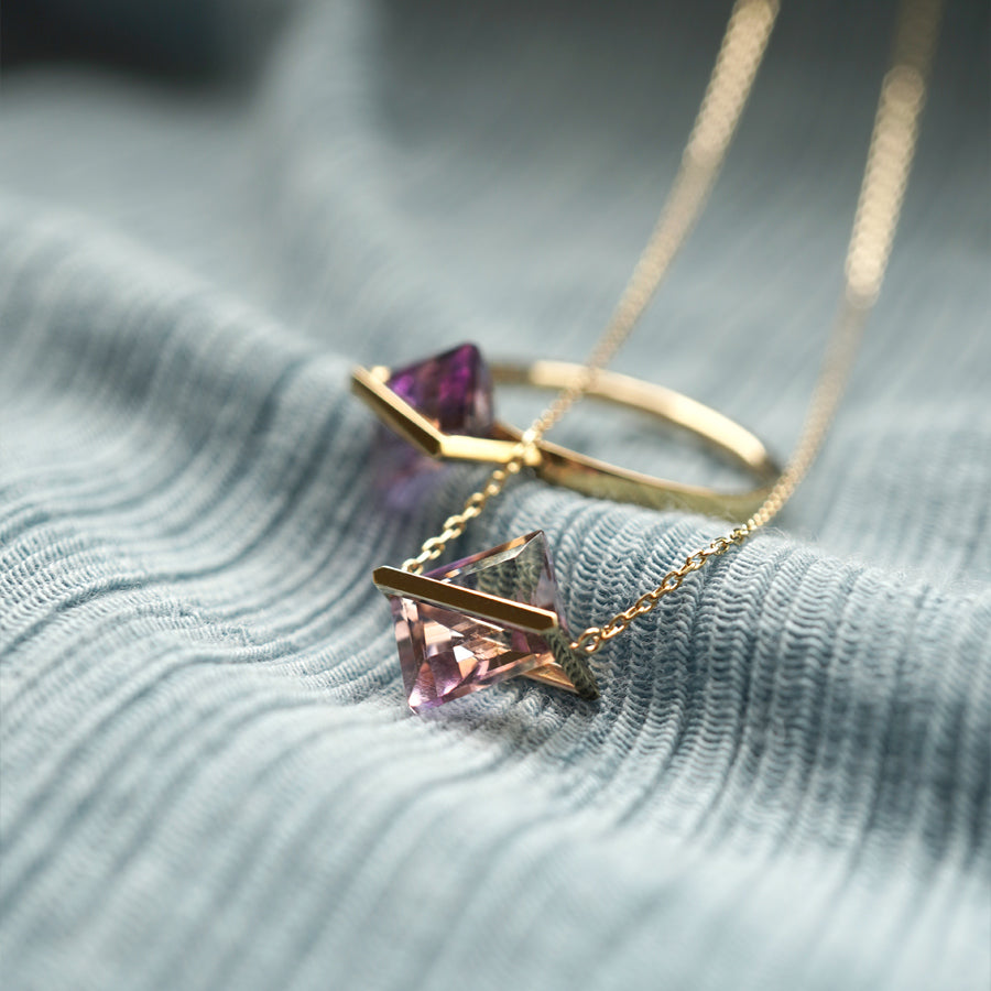 BAND NECKLACE AMETRINE #3863