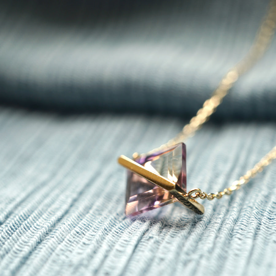 BAND NECKLACE AMETRINE #3863