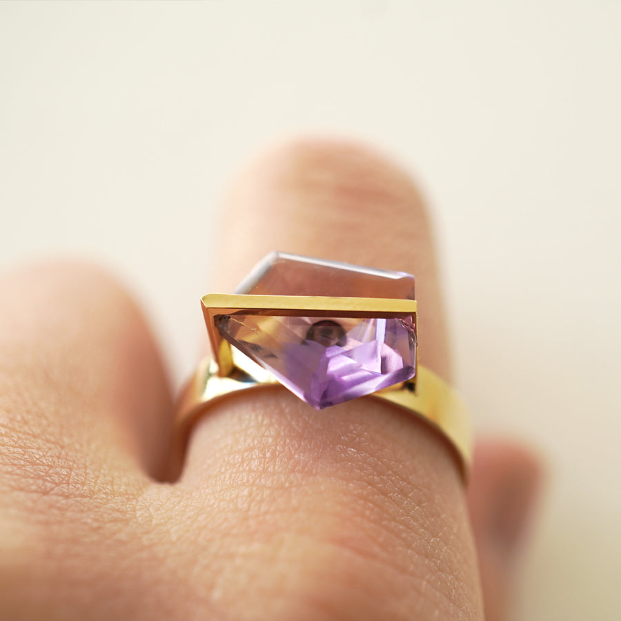 BAND RING AMETRINE#3718