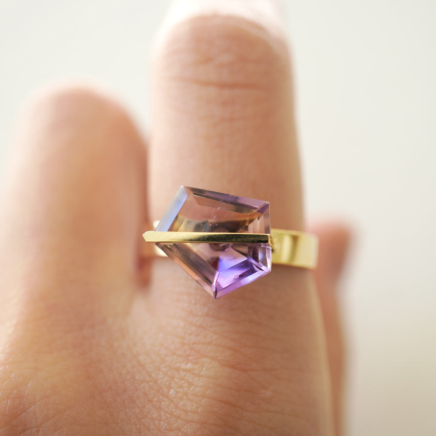 BAND RING AMETRINE#3718