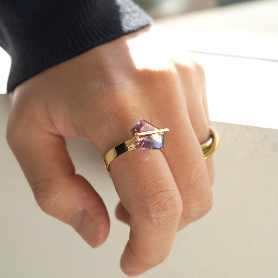 BAND RING AMETRINE#3718