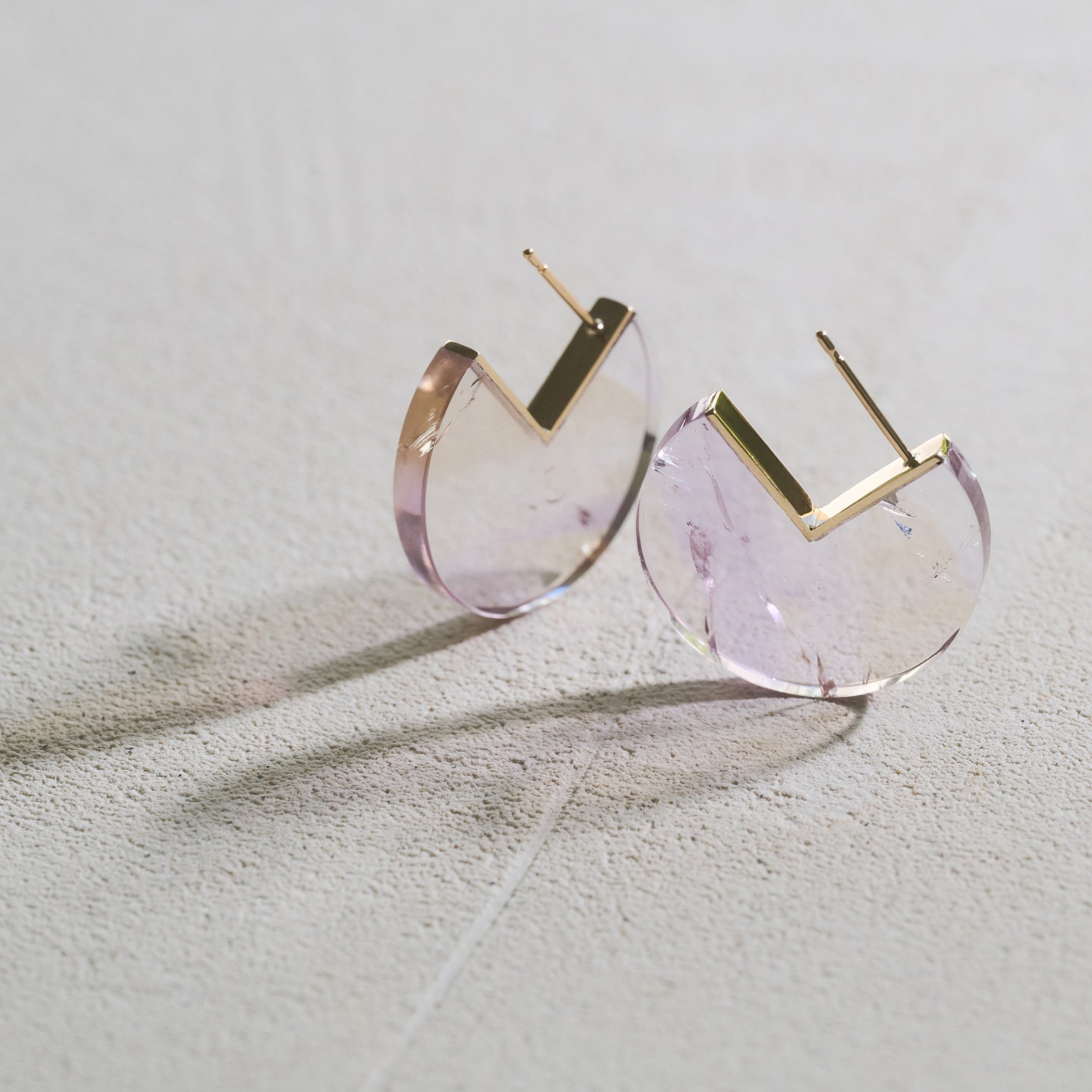 SLICE MINI EARRINGS SINGLE AMETRINE #3934