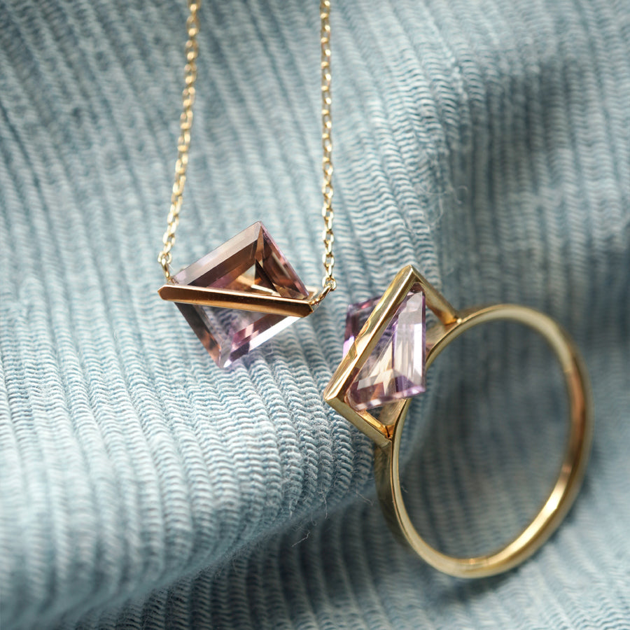 BAND RING AMETRINE#3762