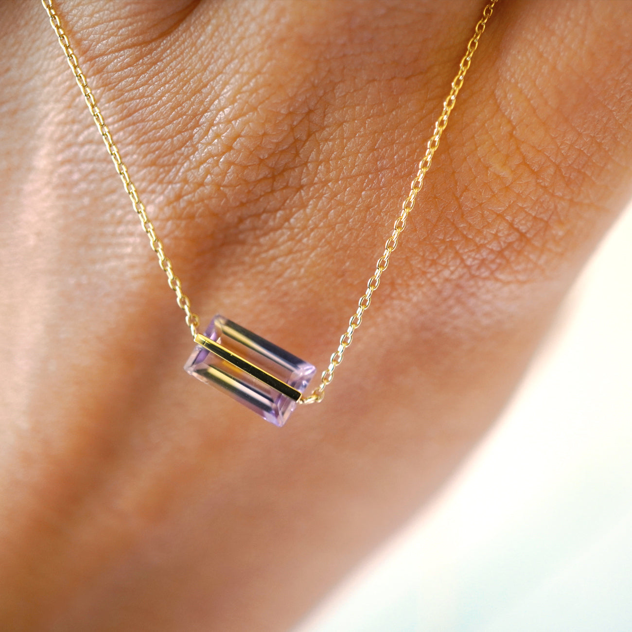 BAND NECKLACE AMETRINE #4053