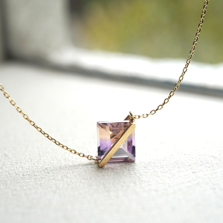 BAND NECKLACE AMETRINE #3863