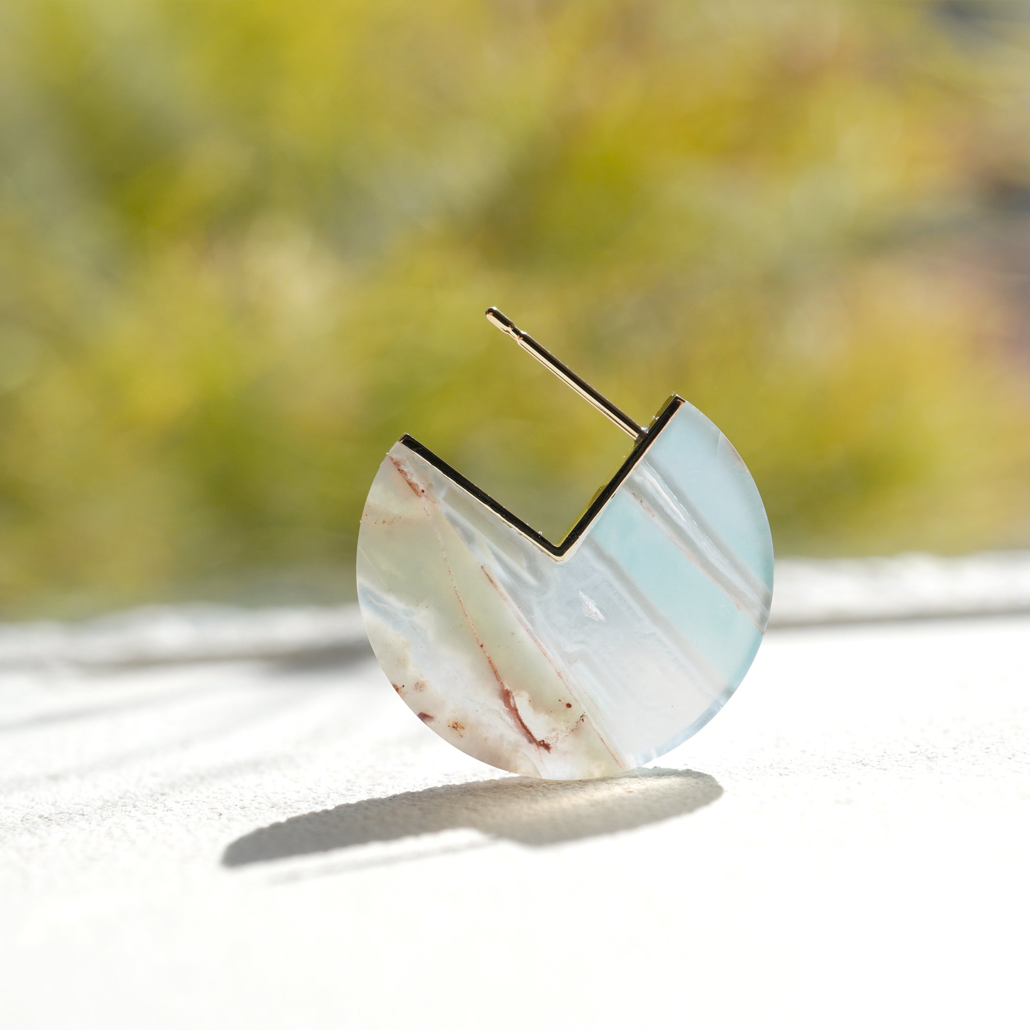 SLICE MINI EARRING SINGLE AQUA PRASE#3402