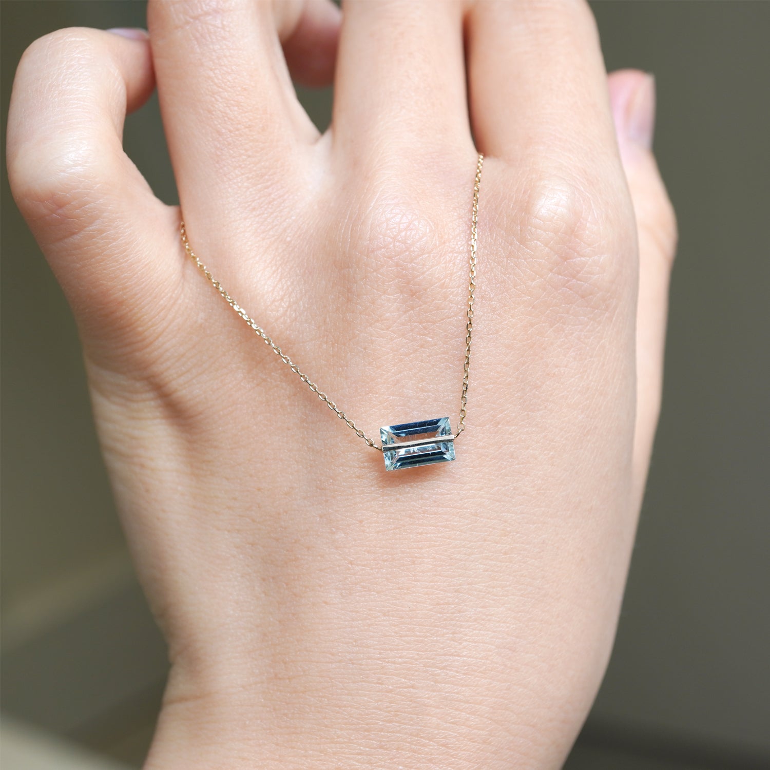 BAND NECKLACE AQUAMARINE #3335